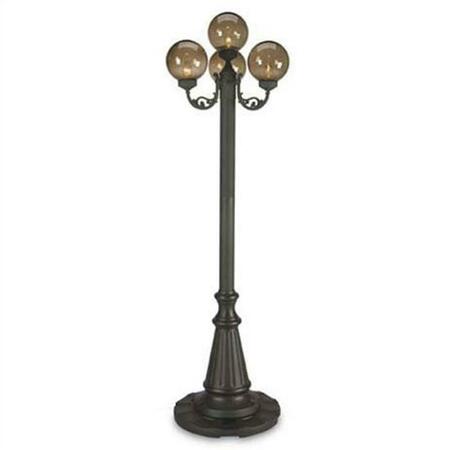 PATIO LIVING European 00470 Four Bronze Globe Lantern Patio Lamp - Park Style LL-00470